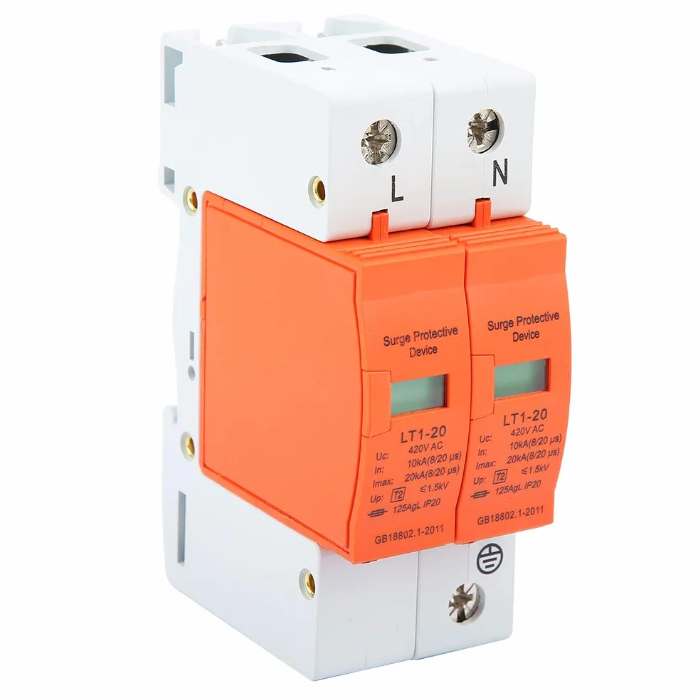 DEWIN Dispositivo Scaricatore 2P 10kA-20kA 420V AC Protezione Sovratensioni