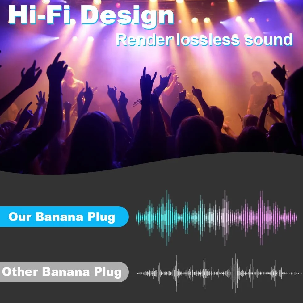 Set di 8 Connettori a Banana Aolso Spine per Cavi Altoparlanti 4.5 mm² HiFi Ricevitore Rosso Nero