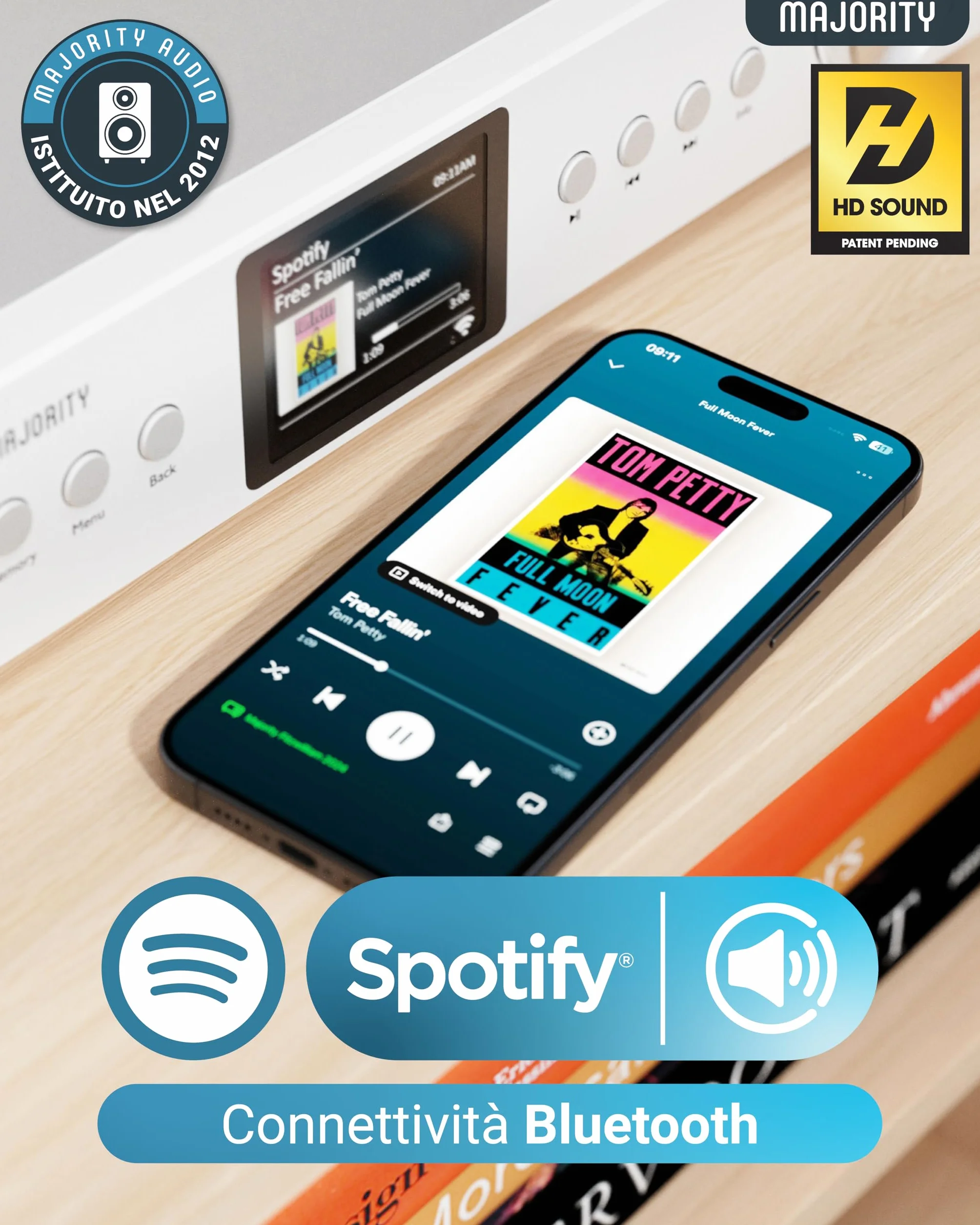 Majority Fitzwilliam Radio Internet Wifi Spotify Connect Bluetooth DAB FM Sintonizzatore HiFi Telecomando USB AUX