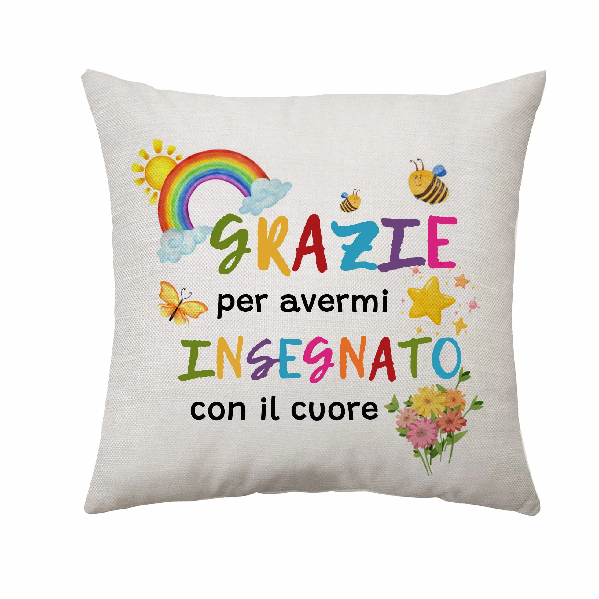 Grazie Insegnante Regalo Maestra Regali per le Donne Insegnante Cuscino Copertura Insegnante Apprezzamento Settimana Regali di Laurea Stagione Regalo per Mentore Master Educatore Regali (Grazie BEE)