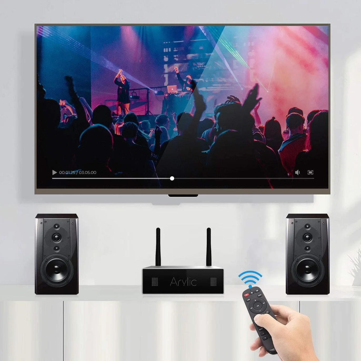Arylic Up2stream A50+ Amplificatore WiFi Bluetooth Airplay Subwoofer TPA3116 HiFi Multiroom Wireless Stereo