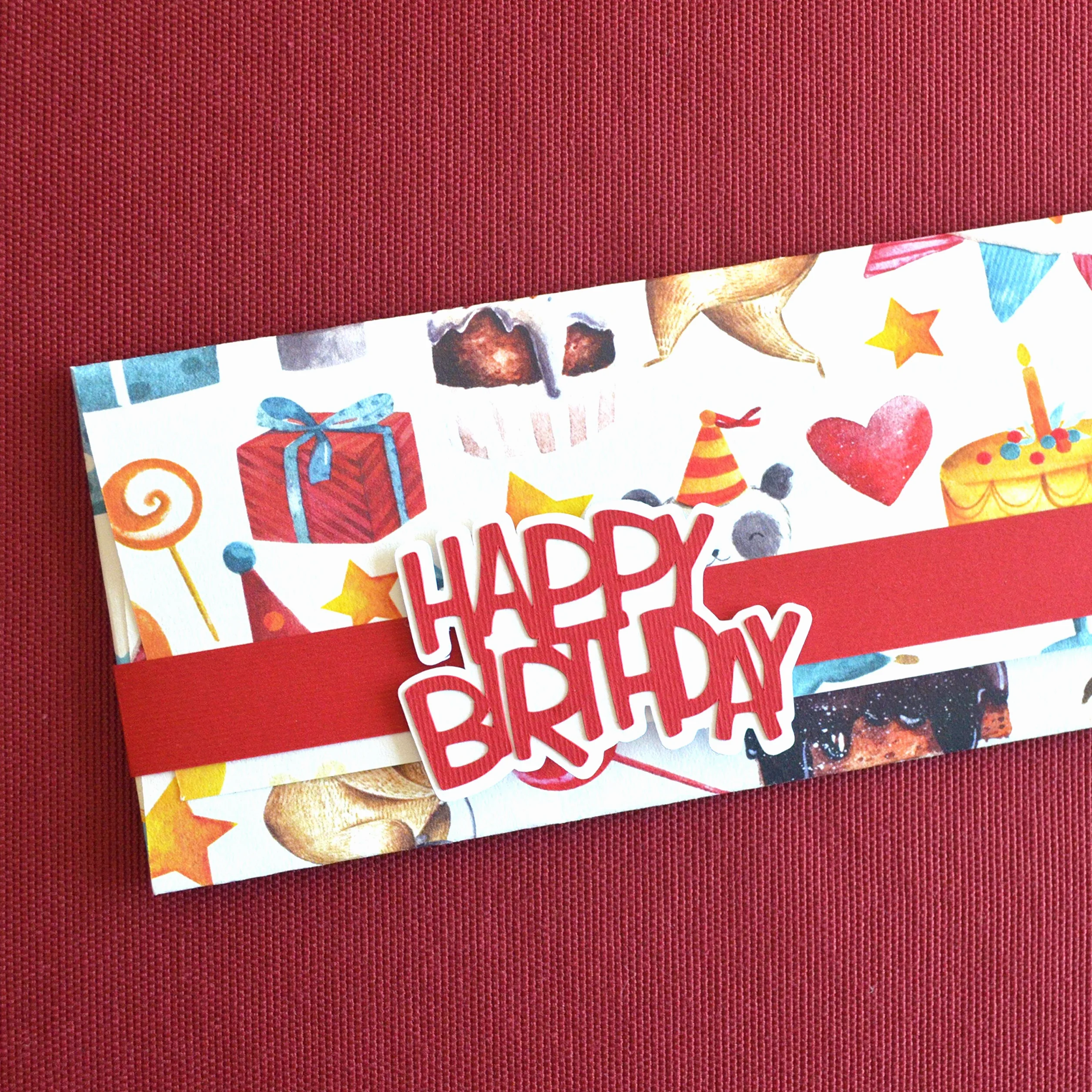 Porta soldi busta portasoldi 22 x 9,5 cm biglietto d'auguri vuoto fatto a mano
