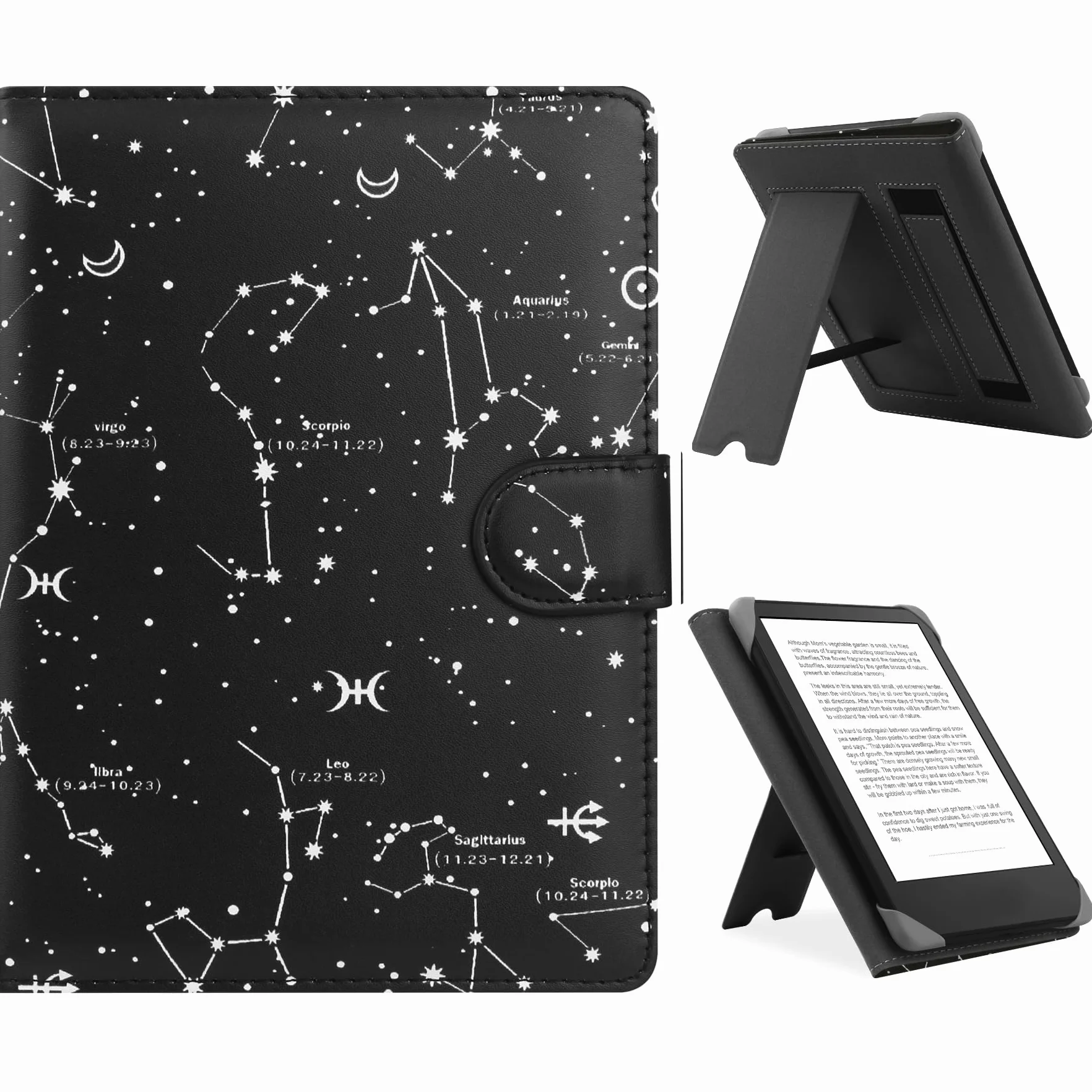Custodia Universale per E-Reader 6.8" 7" Compatibile Kindle Paperwhite Kobo PocketBook Tolino Sony con Stand Costellazione