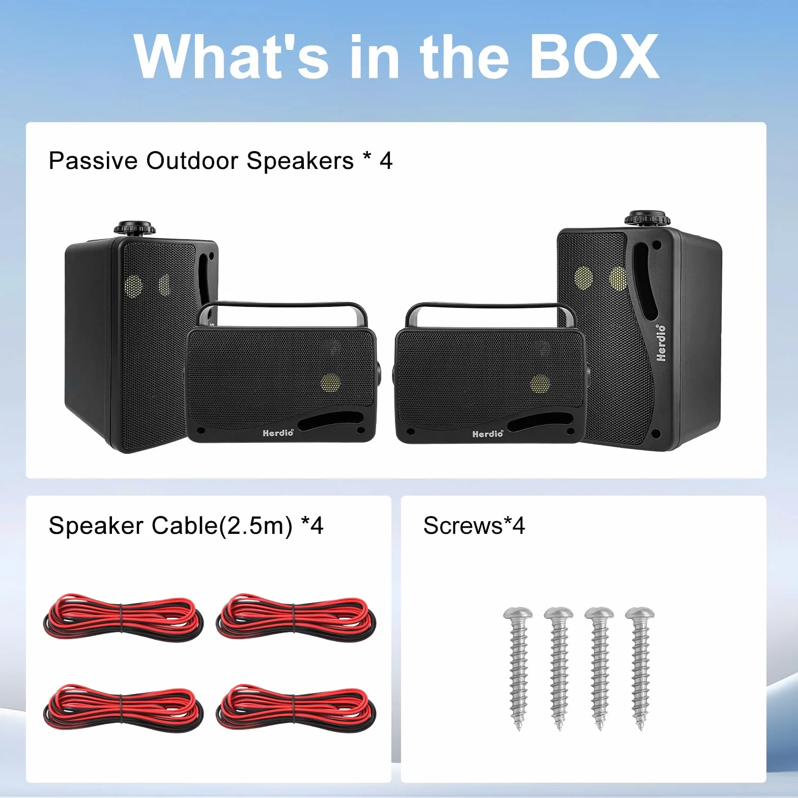 Herdio Altoparlanti Bluetooth 8 pollici Impermeabili Nero