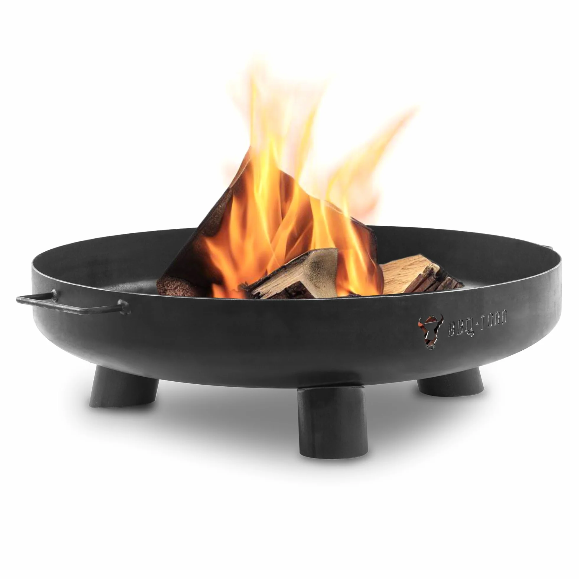 BBQ-Toro Ciotola per fuoco Ø 70 cm | nero | ciotola per fuoco da esterno con tre gambe e due maniglie | Braciere da giardino, pozzo per fuoco, vassoio per fuoco