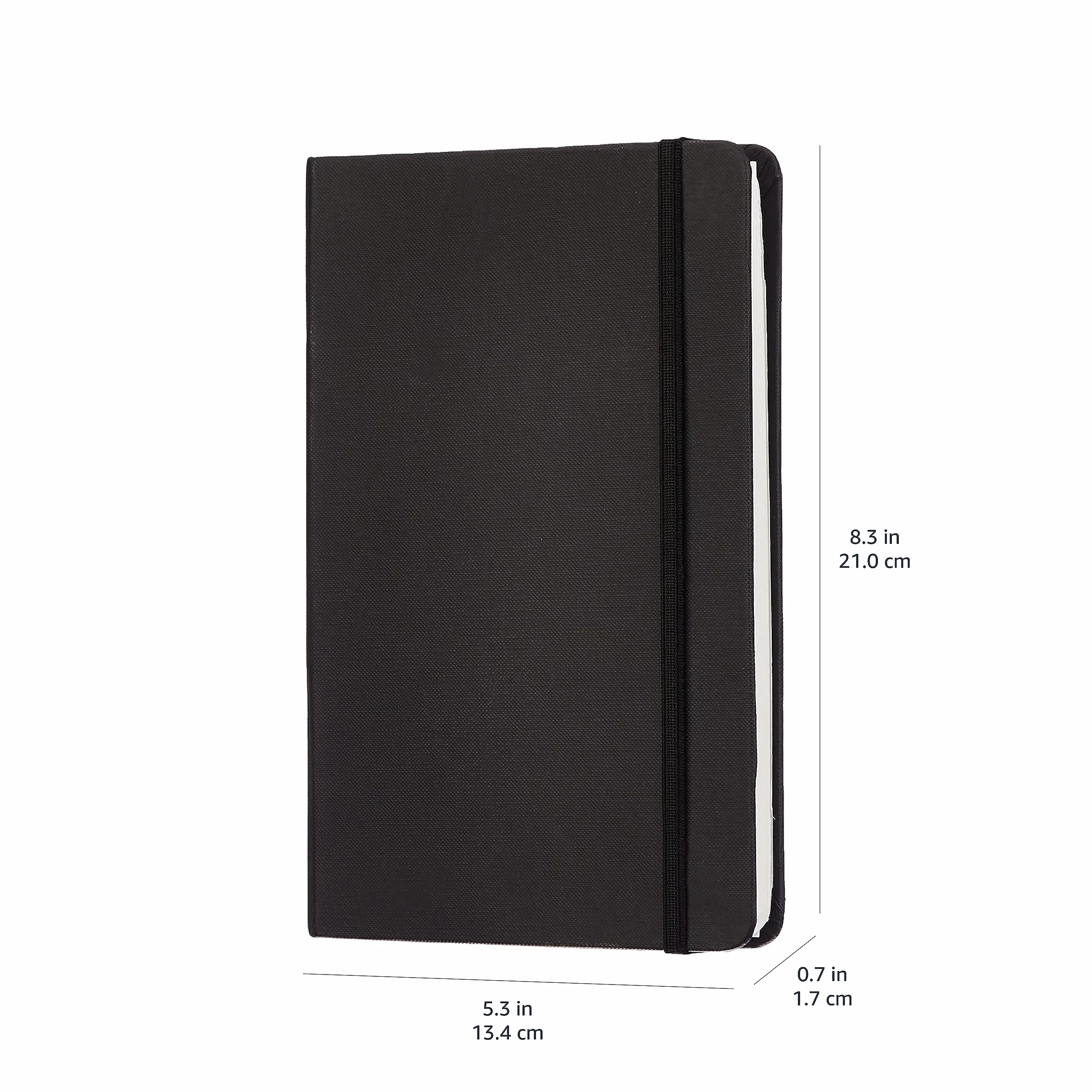 Amazon Basics Taccuino Classico A5 Senza Righe Nero