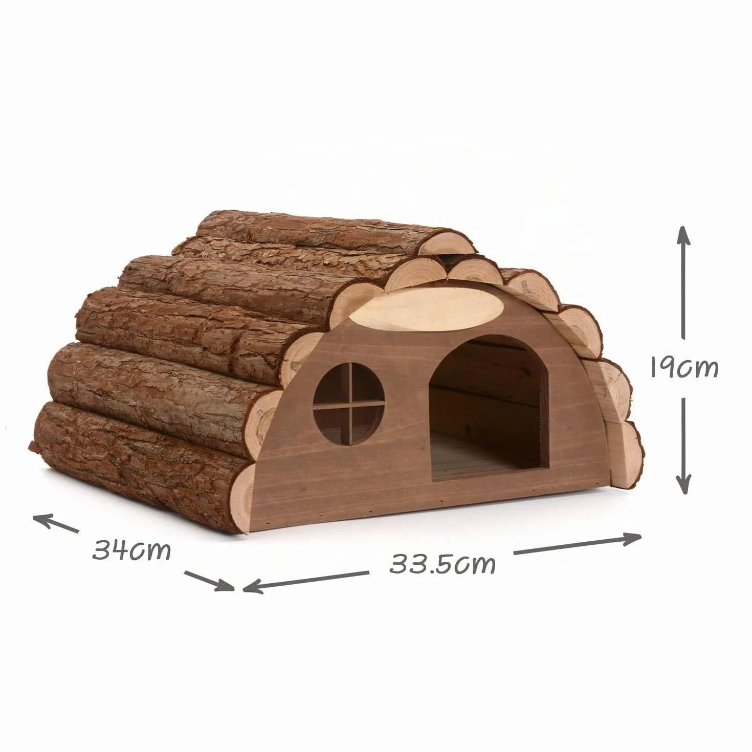 CKB LTD - Casa per riccio o porcellino d'India in legno per esterni, utilizzabile come habitat per letargo, riparo da giardino - 33,5 x 34 x 19 cm