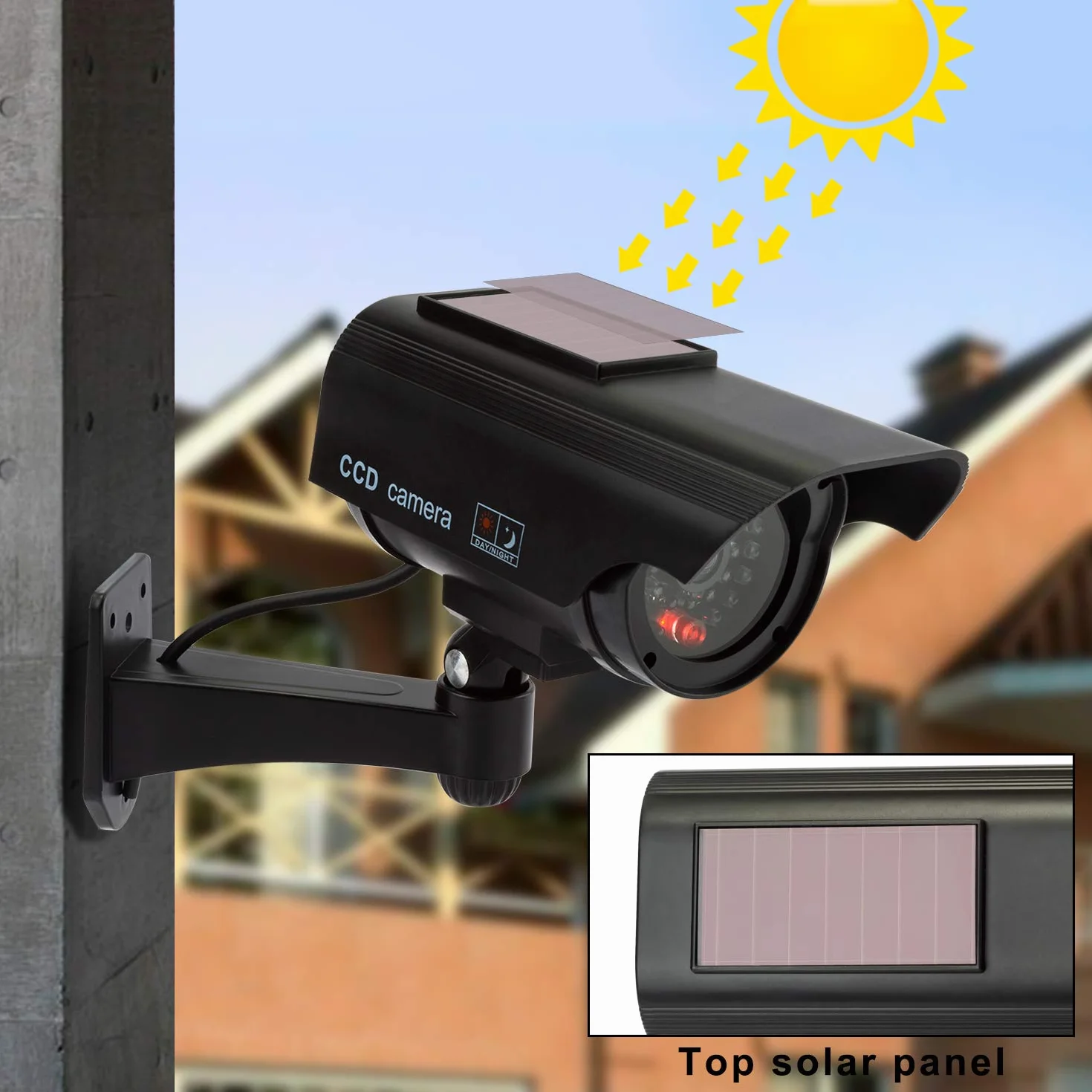 Telecamera Finta 4 Pezzi, Telecamere Fittizie Esterno/Interno con LED Lampeggiante CCTV