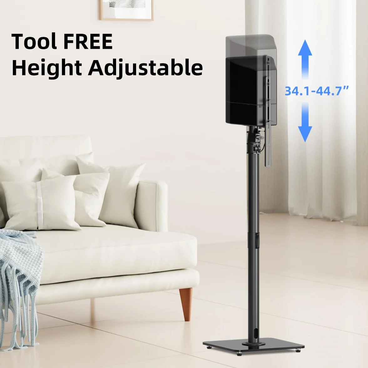 Suptek Supporti da pavimento per altoparlanti robusti in coppia Altezza regolabile 86-113 cm 10 kg