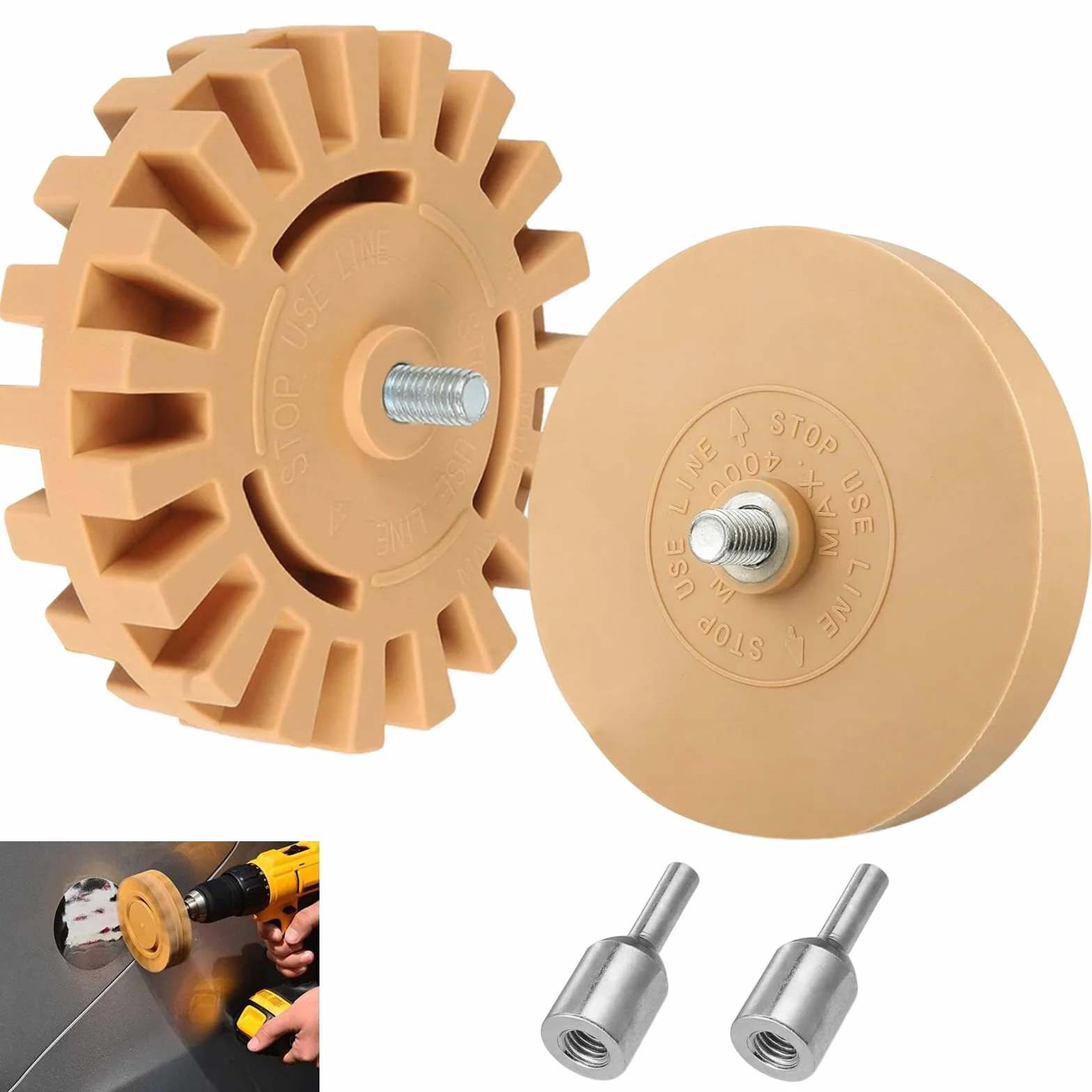 Disco in Gomma per Rimozione Decalcomanie 100 mm + 88 mm per Veicoli