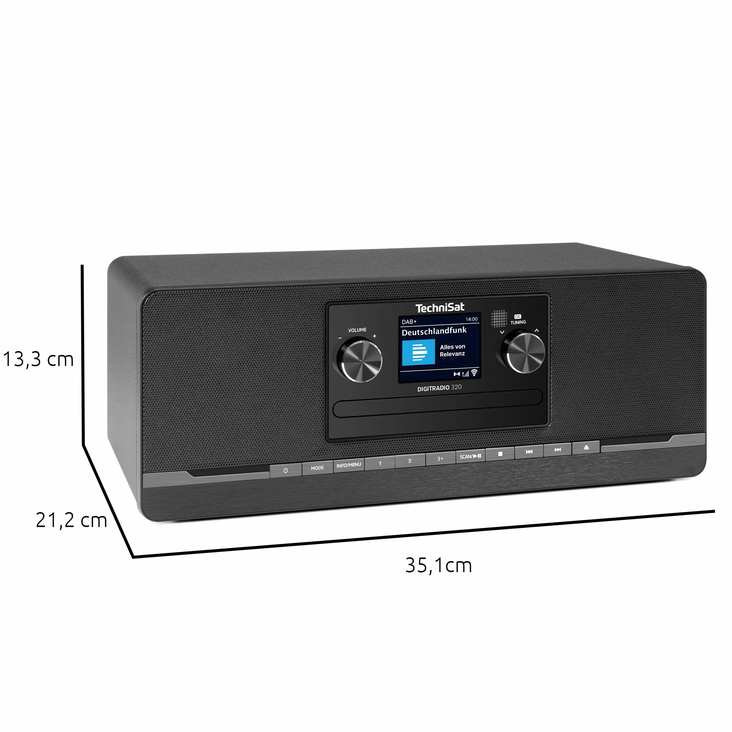 TechniSat DIGITRADIO 320 Radio digitale DAB+ FM CD Bluetooth USB 2×5W RMS TFT