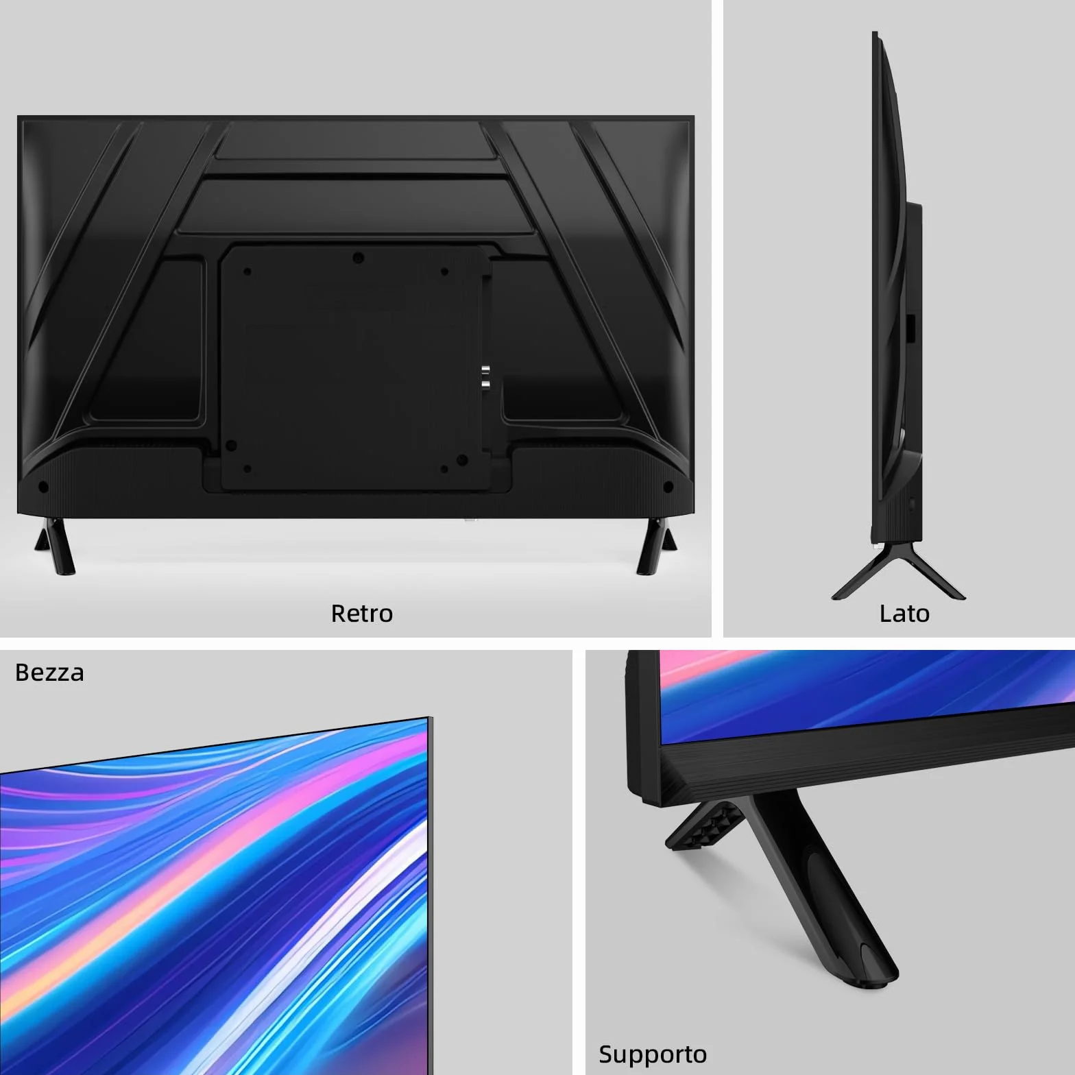 CHiQ Smart TV 32 pollici (81 cm) Full HD HDR10 Google TV OS Dolby Audio dbx-tv Tuner Triplo Chromecast Incorporato Design Metallico Senza Cornice