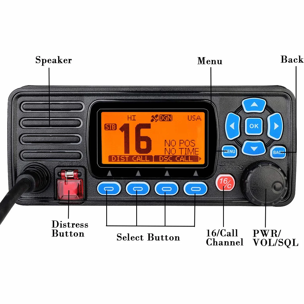 Retevis RA27 Ricetrasmettitore VHF Marino Portatile Impermeabile IP67 DSC GPS 88 Canali