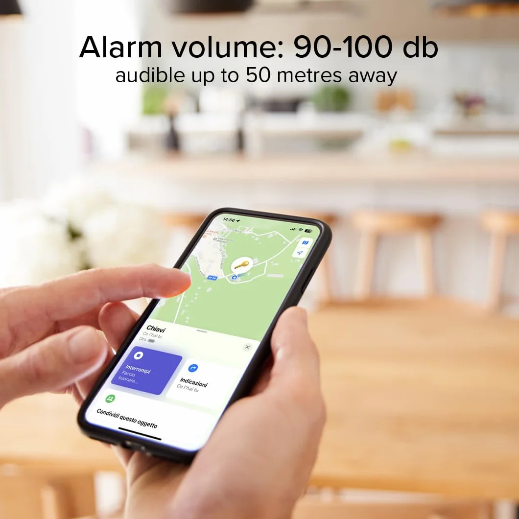 SBS Track My Circle Localizzatore Chiavi Compatibile Apple Dov'È 100 dB IP65 Impermeabile Bianco