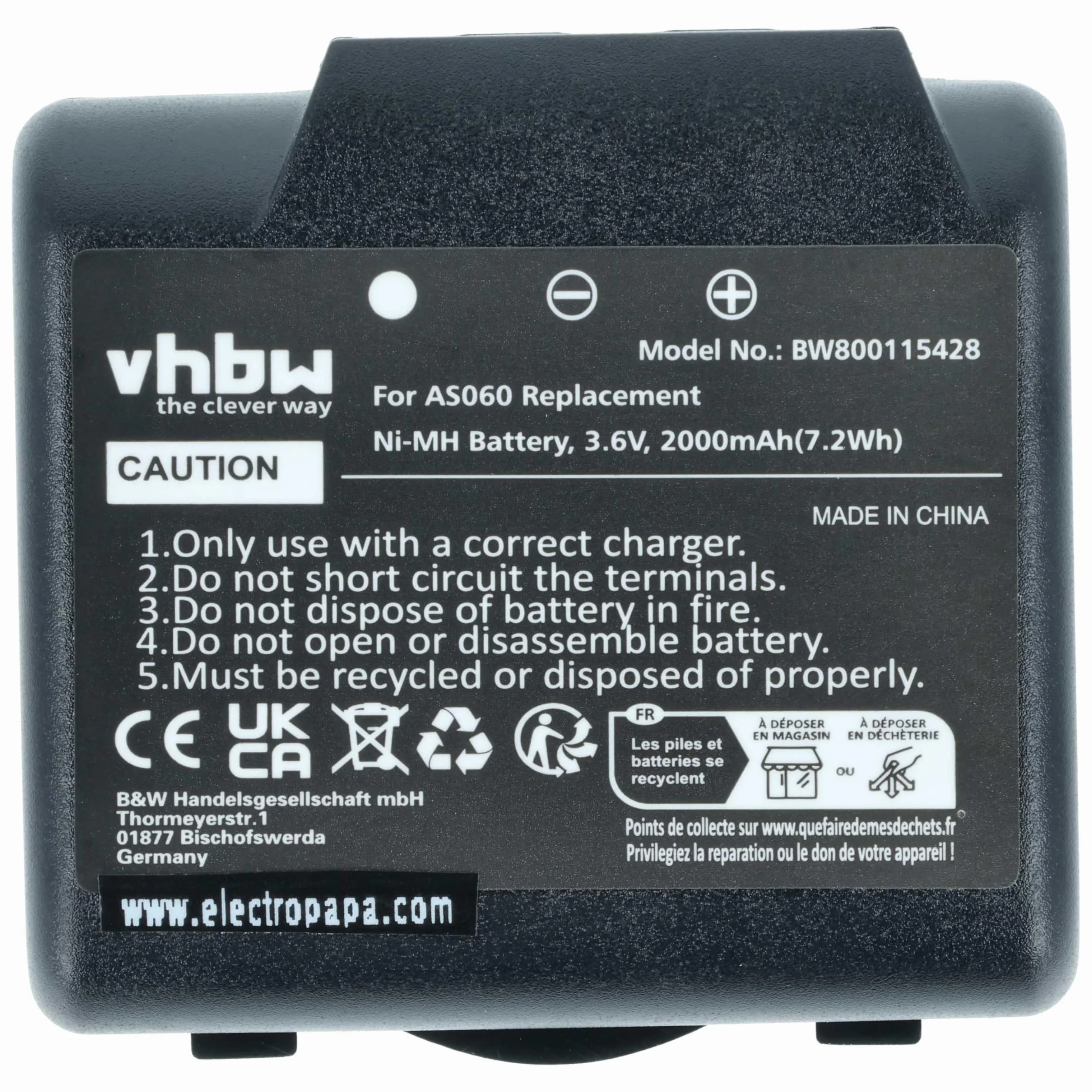 Bateria do IMET M550 Ares M550S Thor BE5500 BE3600 2000mAh 3,6V NiMH Nero
