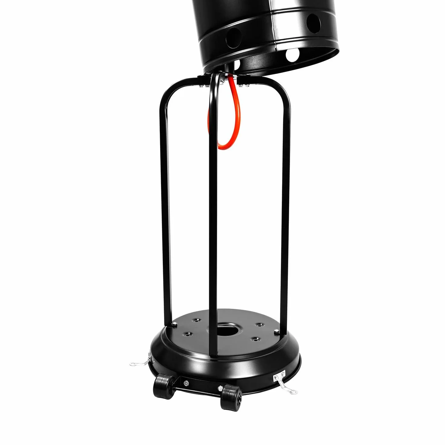 Stufa a Fungo Riscaldante per Esterno a Gas 12kW, Accensione Piezoelettrica, Ruote Integrate, Compatibile con Bombola 15Kg, Nero