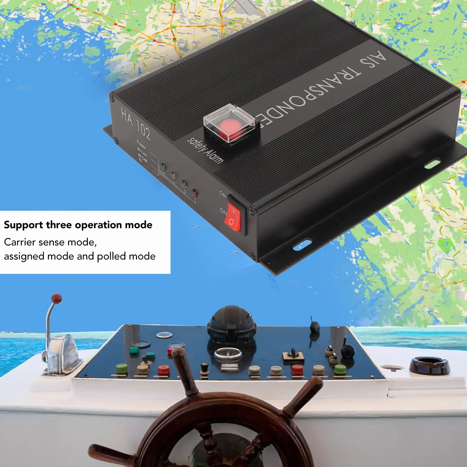 Ricevitore AIS per Marine Dual Channel 156.025-162.025 MHz con GPS e Allarme LED