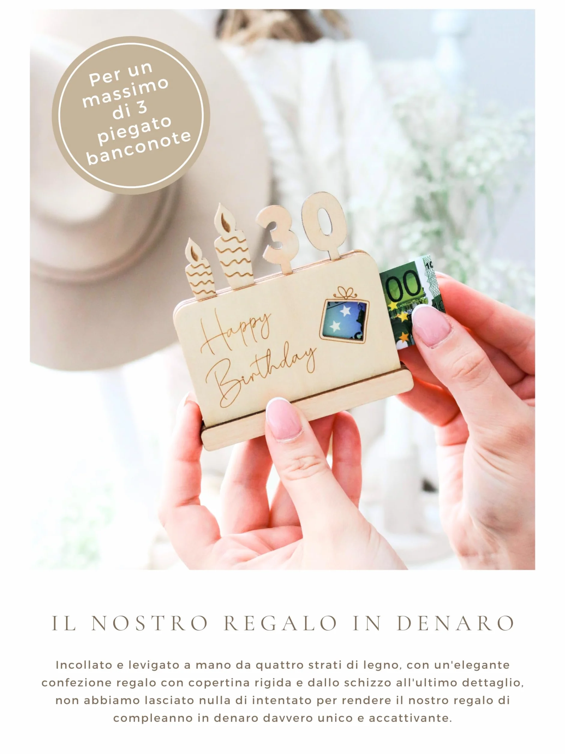 Joli Coon Biglietto auguri 30 anni - Regalo in denaro 30 compleanno