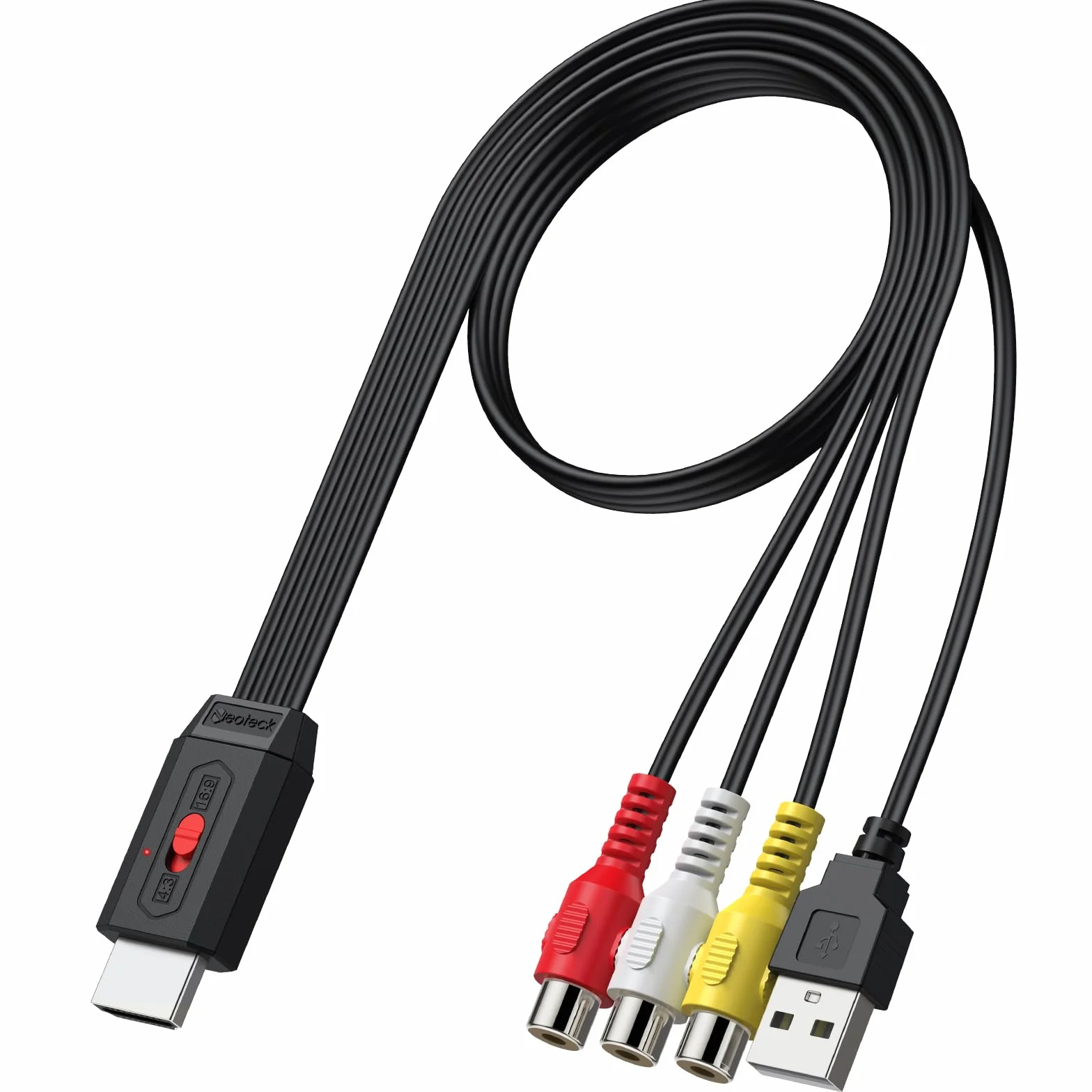 Neoteck Convertitore RCA a HDMI 20 cm per Wii PS2 N64