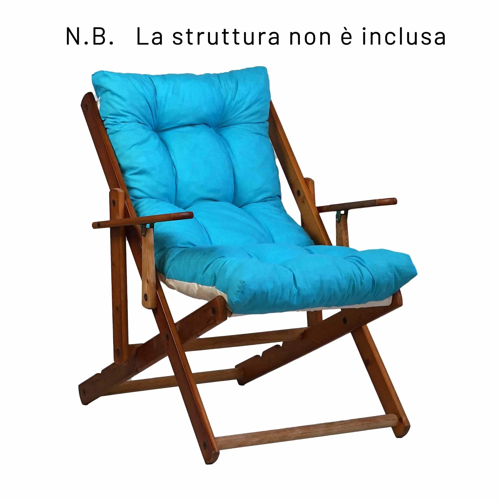 TECNOWEB Cuscino imbottito per Poltrona Sdraio Relax (115x55x21cm) - 100% Made in Italy - Ricambio Ideale per Interni ed Esterni (Giardini, Cortili, terrazzi) - Disponibili Diversi Colori