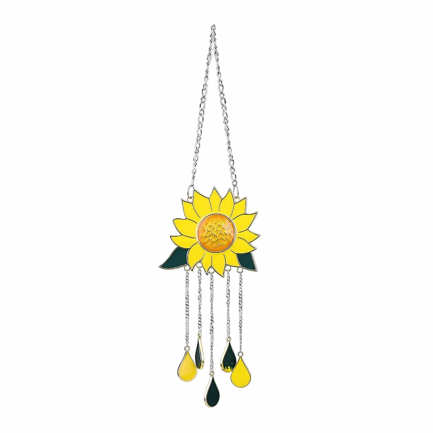 1 Pendente A Forma Di Girasole, Pendente Da Giardino, Pendente Da Esterno, Campanello A Vento Da Giardino, Pendente A Forma Di Girasole, Pendente Da Finestra