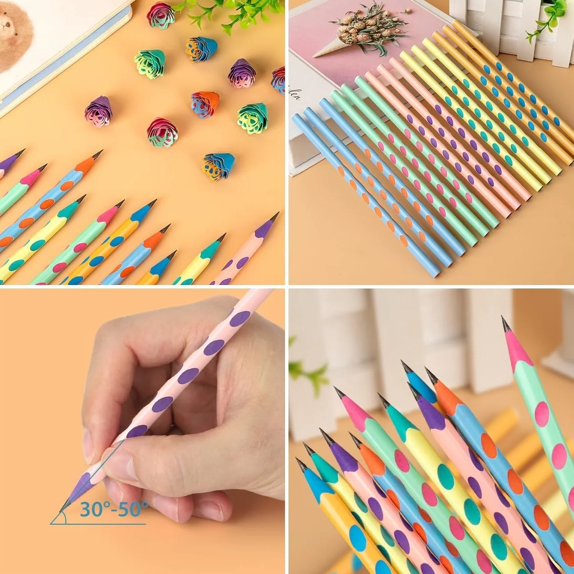 64Pcs Matite con Gomma Bambini, Gomme Cancellare Divertenti, Matite Bambini Regalini Festa Compleanno