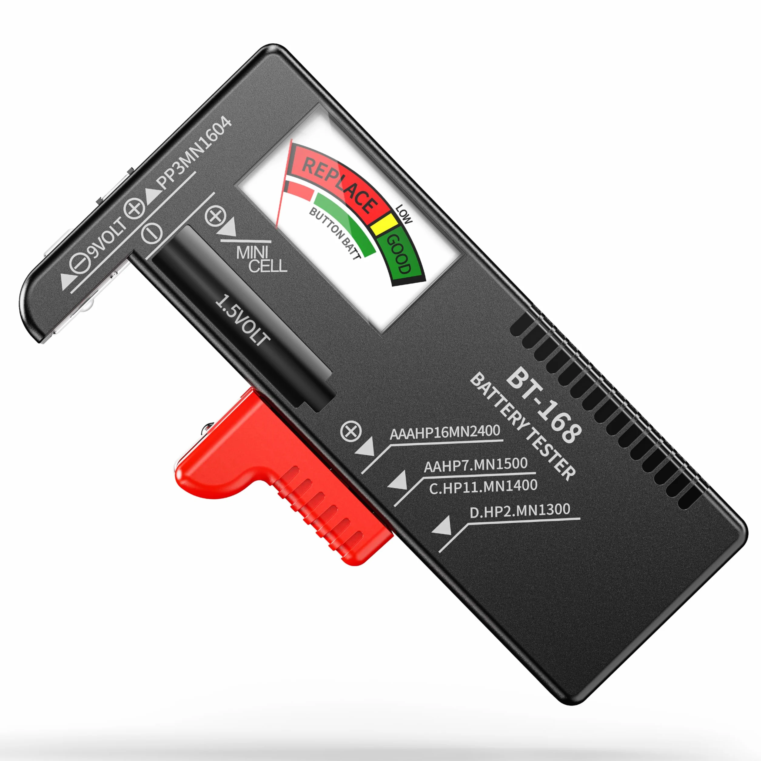 Dlyfull Tester per batteria universale AA AAA C D 9V, misuratore veloce per batterie 1,5V e a bottone