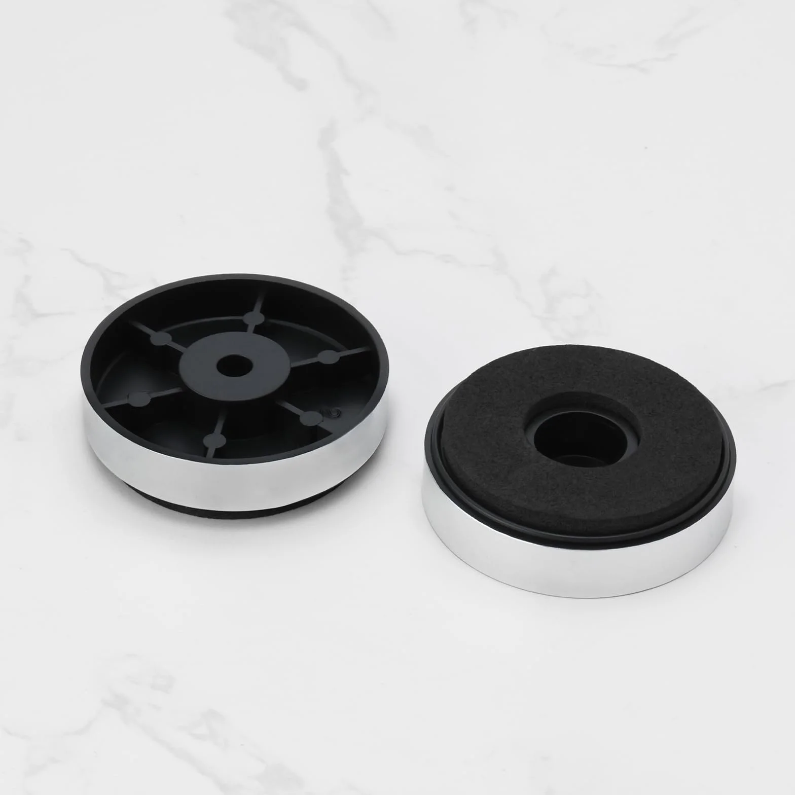 Piedini Di Isolamento Degli Altoparlanti 40x11mm Argento Smorzamento Audio Per Amplificatore CD