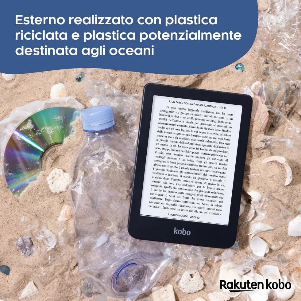 Kobo Clara 2E eReader 6" HD Touchscreen antiriflesso ComfortLight PRO 16 GB E Ink Deep Ocean Blue