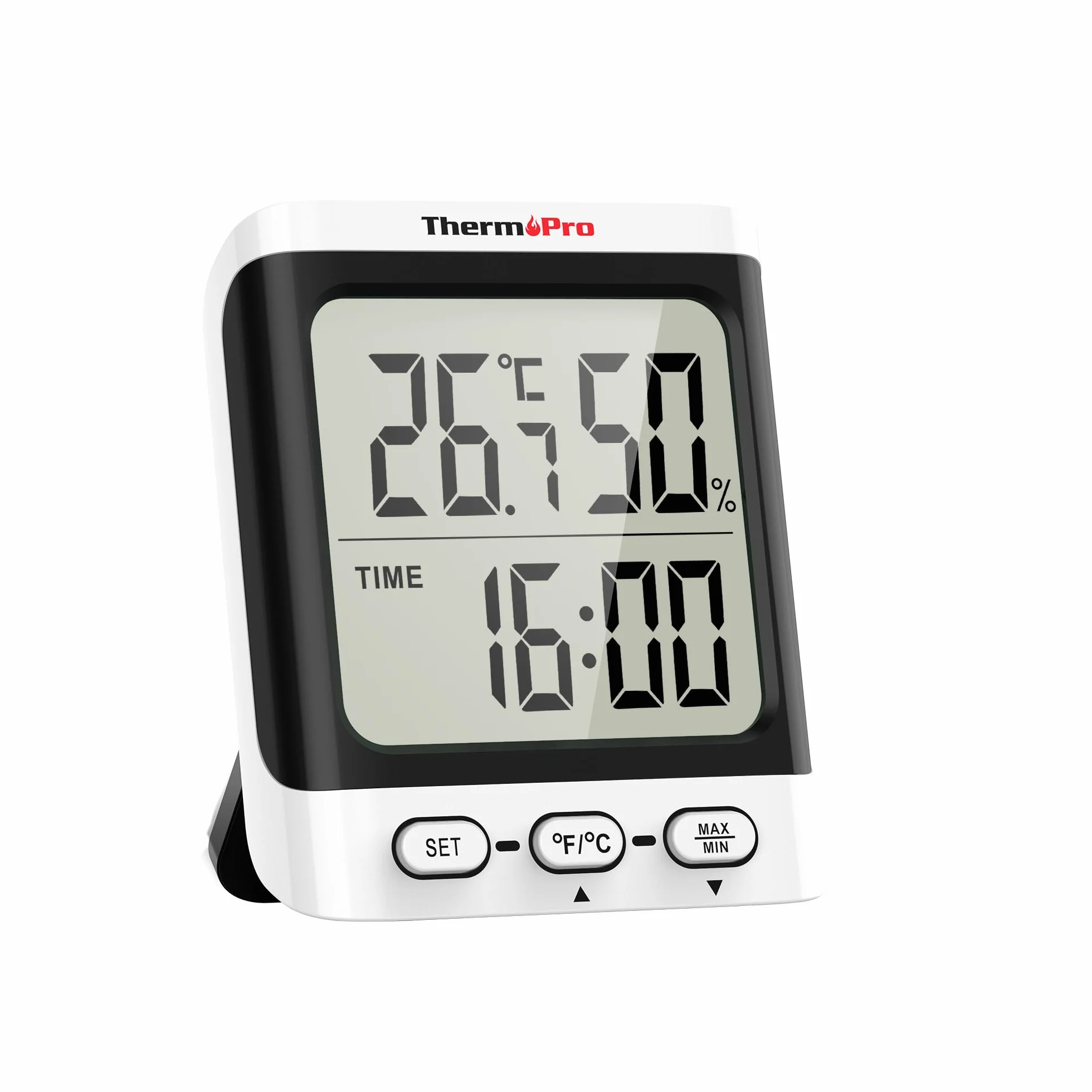 ThermoPro TP152 Igrometro Termometro da Interno, Termometro Digitale da Tavolo per Cameretta con Monitor di Temperatura e Umidità, Termometro per Ambiente con Indicatore di Umidità Accurato