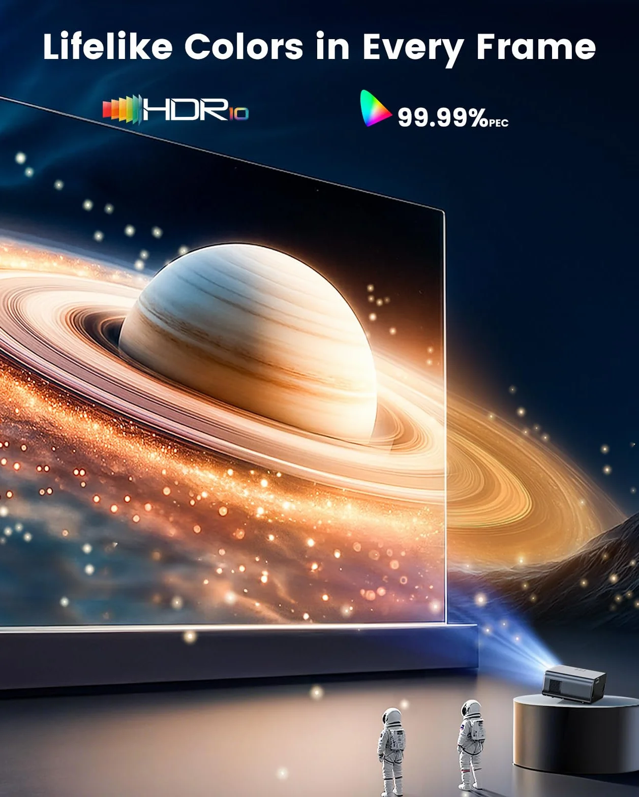 Wimius Proiettore 4K Google TV, 1100 ANSI, HDR10, Auto Focus, 6D Keystone, Bluetooth 5.4, WiFi 6