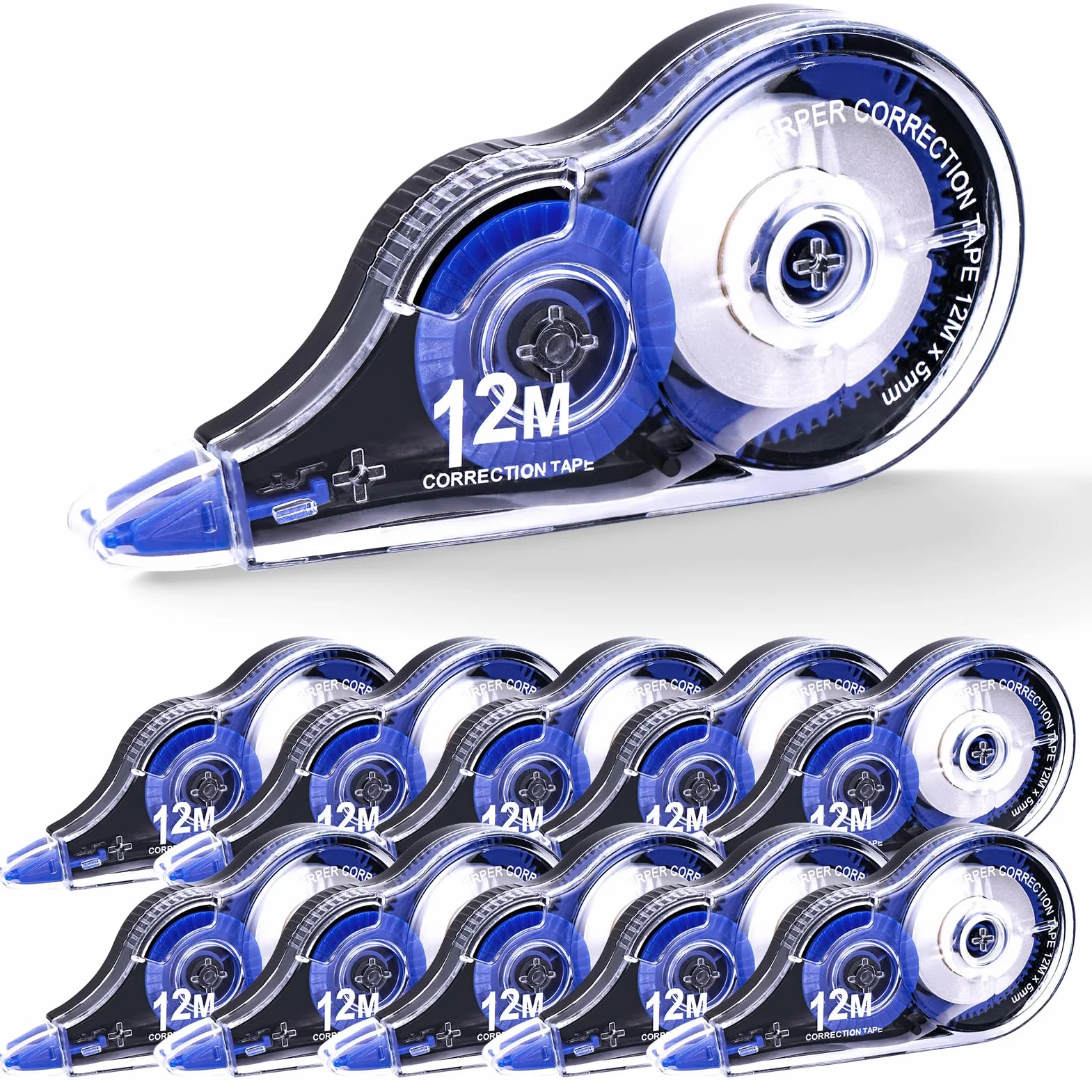 Jewan Bianchetto a Nastro 10 Pezzi 12m x 5 mm Correttore a Nastro per Ufficio Scuola