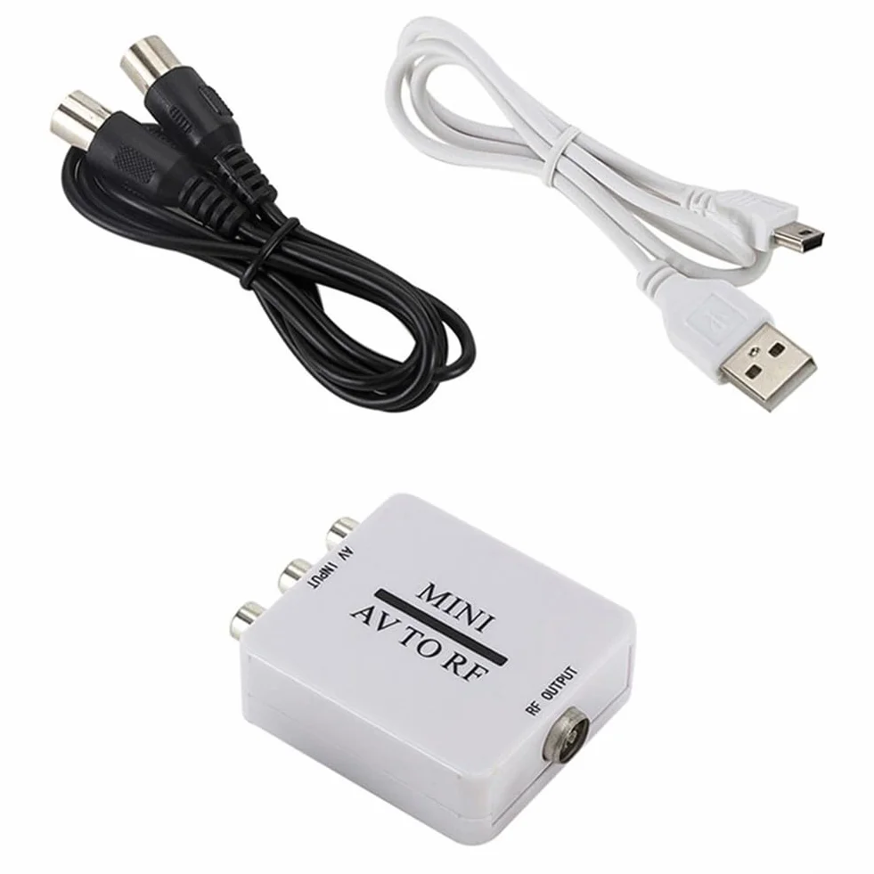 Convertitore modulatore AV a RF video composito uscita coassiale 67,25 MHz 61,25 MHz per televisori VCR DVD