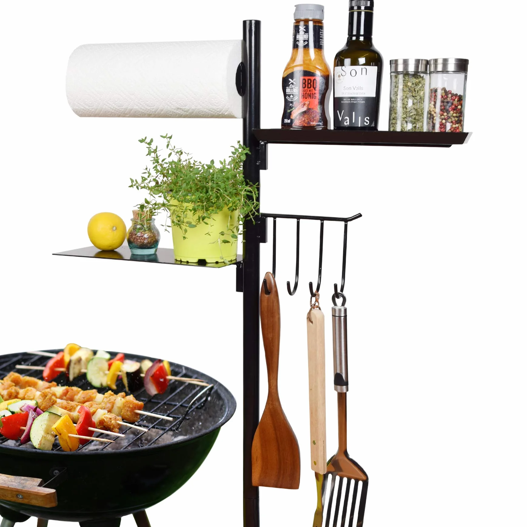 FLAMEFAME GRILLZUBEHÖR & MORE Grillbutler – l'innovativo pratico organizer per barbecue I accessori perfetti per ogni tipo di barbecue come barbecue a gas, barbecue a carbone e griglia elettrica