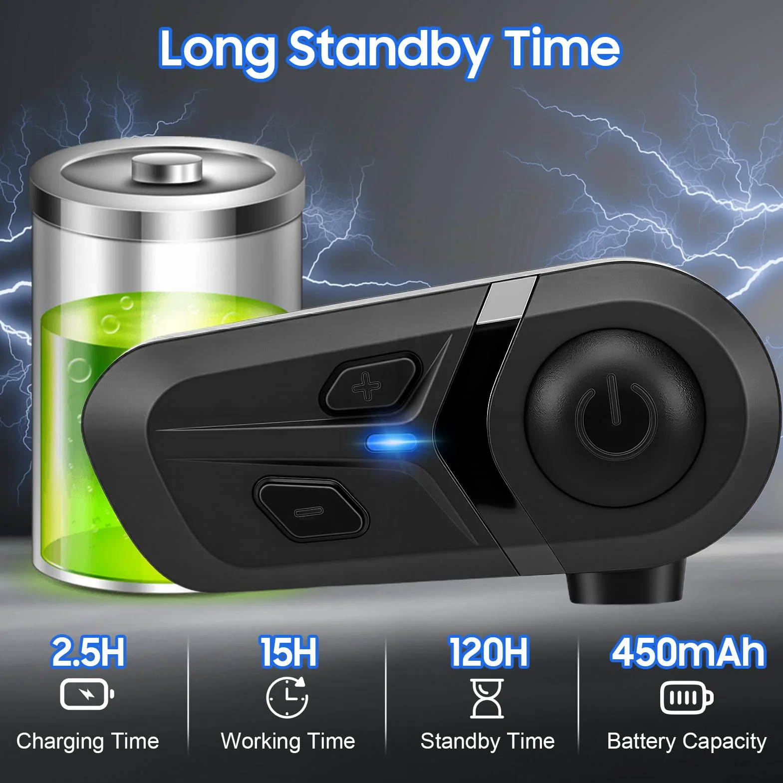 Auricolare Bluetooth Moto con Cancellazione Rumore, Impermeabile IP67 Doppio Dispositivo
