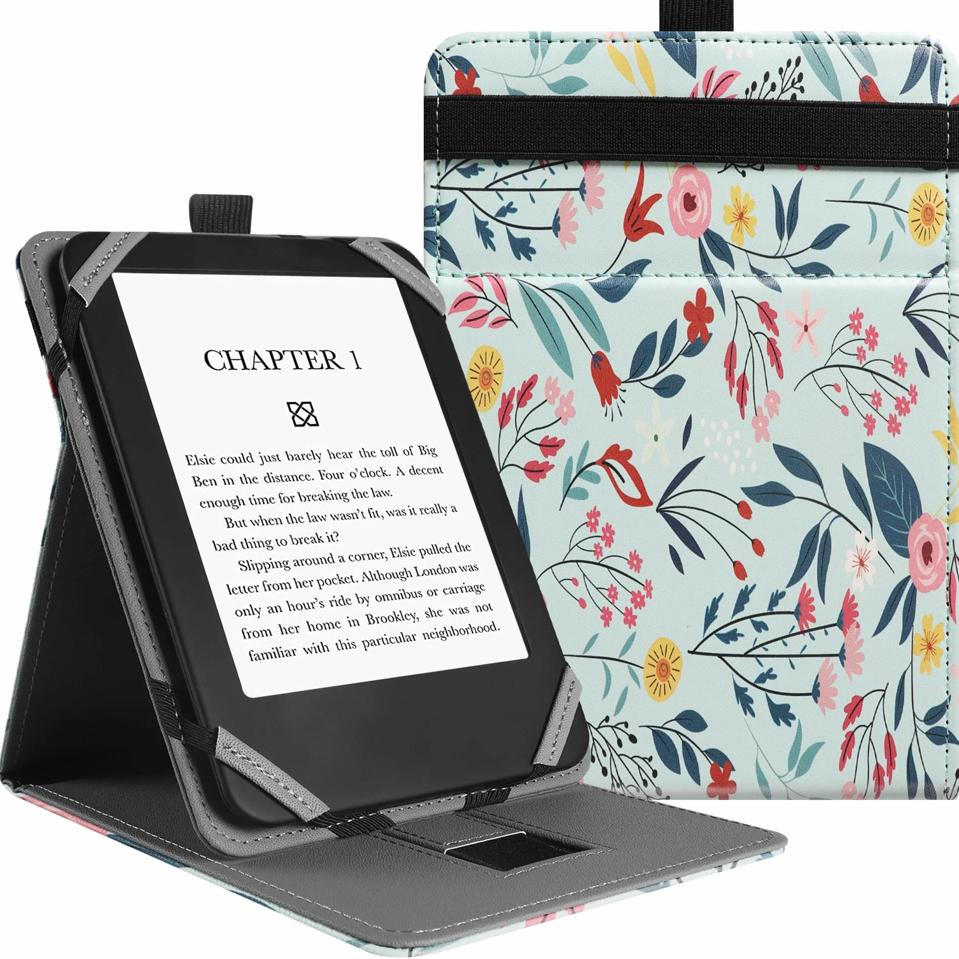 VOVIPO uniwersalna etui ochronna do Kindle Paperwhite Kobo czytnik 6 cali, Stand Folio z wieloma kątami widzenia