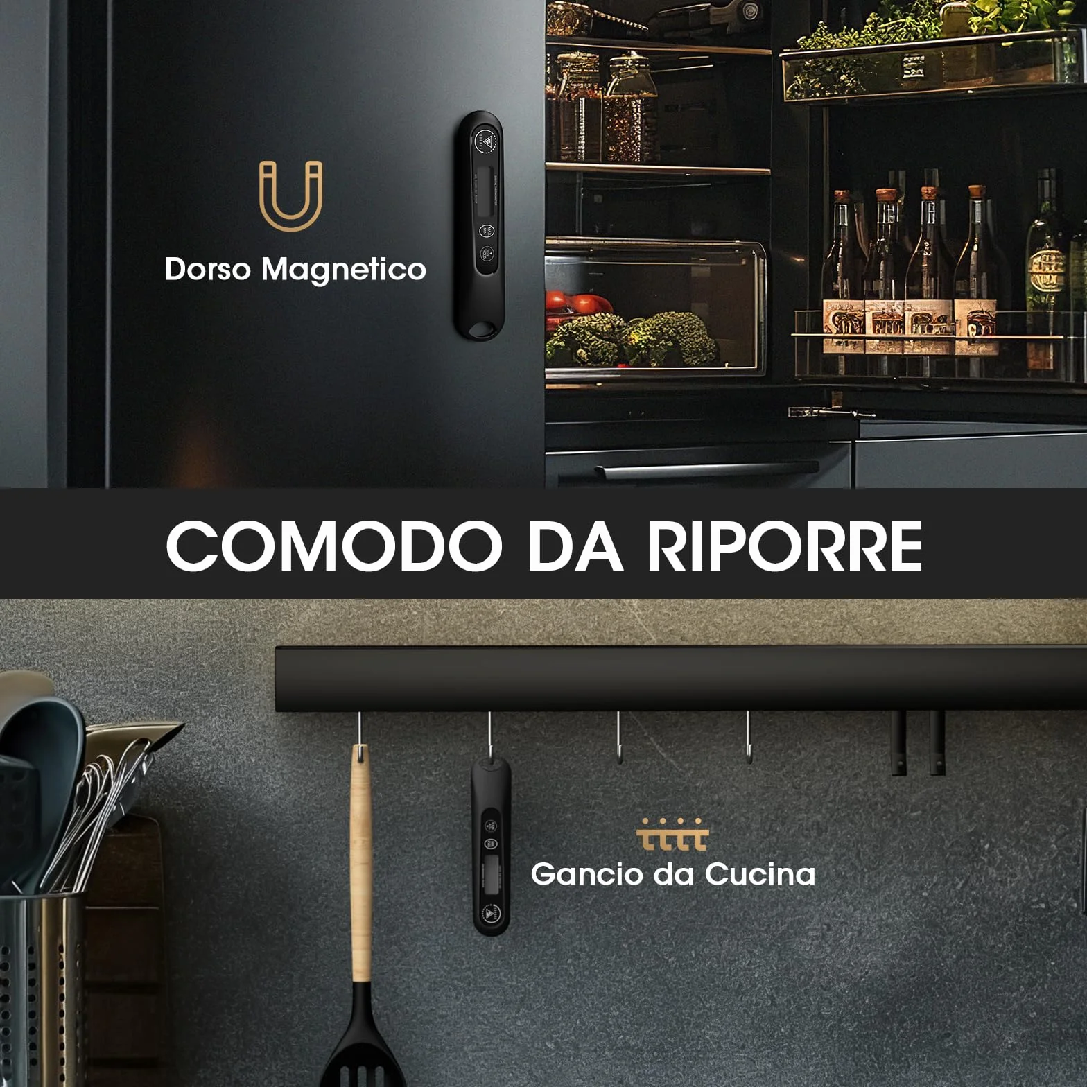 DOQAUS Termometro da Cucina Digitale, Lettura Istantanea con Sonda Pieghevole, per Carne Barbecue Alimenti