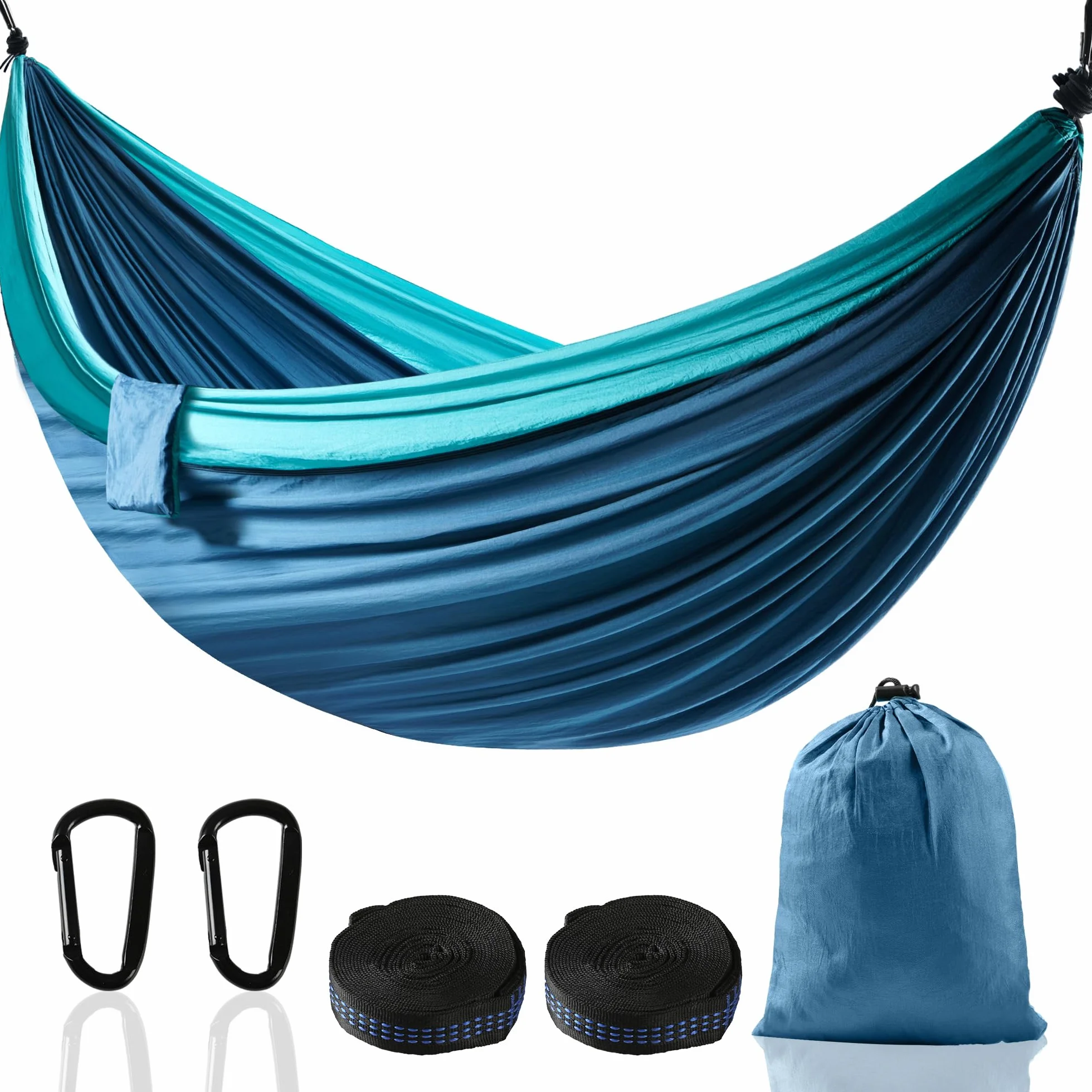 Amaca Matrimoniale XXL 300x200 cm 300 kg Portata Esterno Giardino Campeggio Portatile Blu