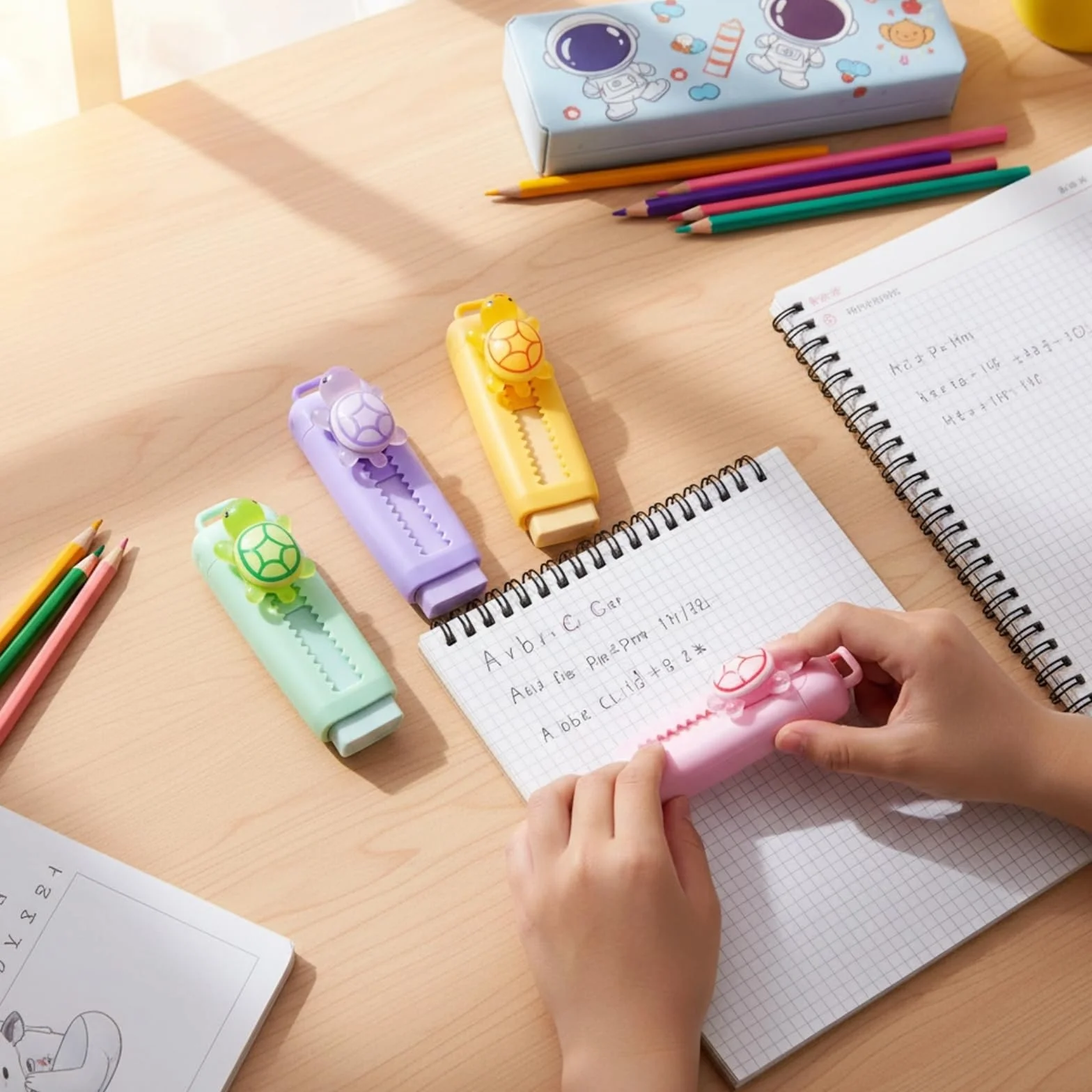 Gomme da cancellare retrattili a forma di animali 10 pezzi per bambini