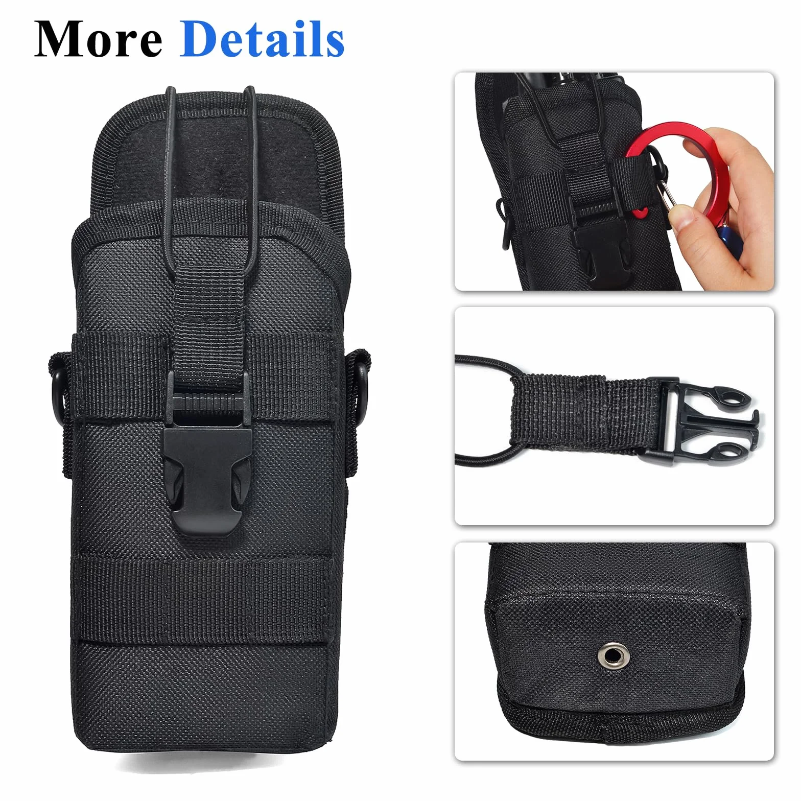 Custodia Tattica per Radio con Sistema MOLLE, Supporto Walkie Talkie in Nylon, Cintura Regolabile Compatibile Motorola Kenwood Baofeng Midland