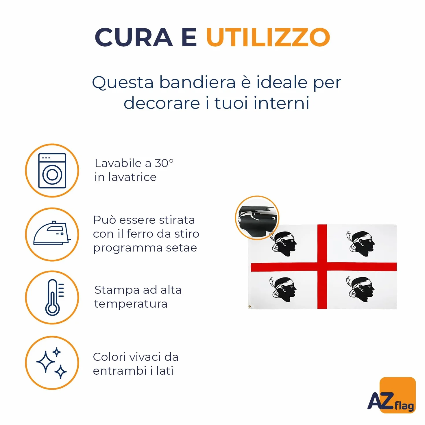 AZ FLAG Bandiera Sardegna 150x90cm - Gran Bandiera Sarda Italia Poliestere Leggero