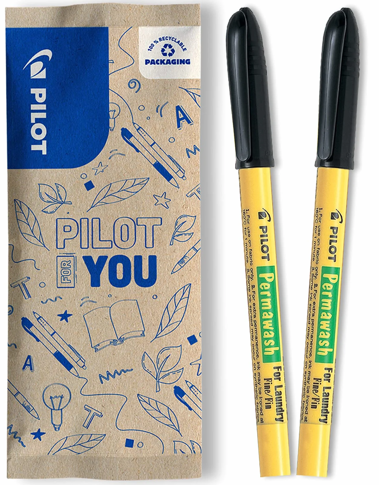 PILOT Marcatori tessili Permawash Nero Punta Fine