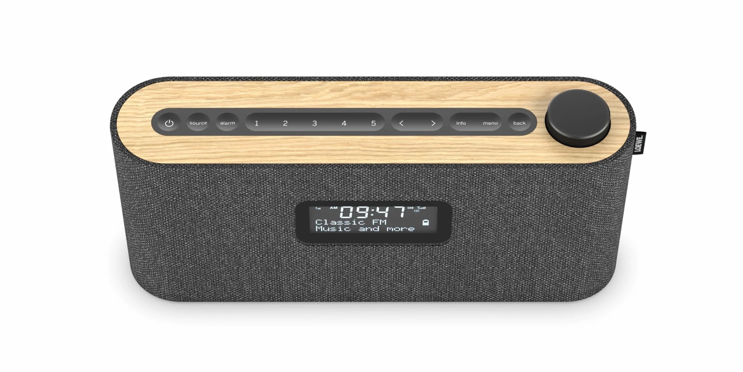 Loewe Radio DAB+ 28 W Display LCD 14 h autonomia Legno Tessuto