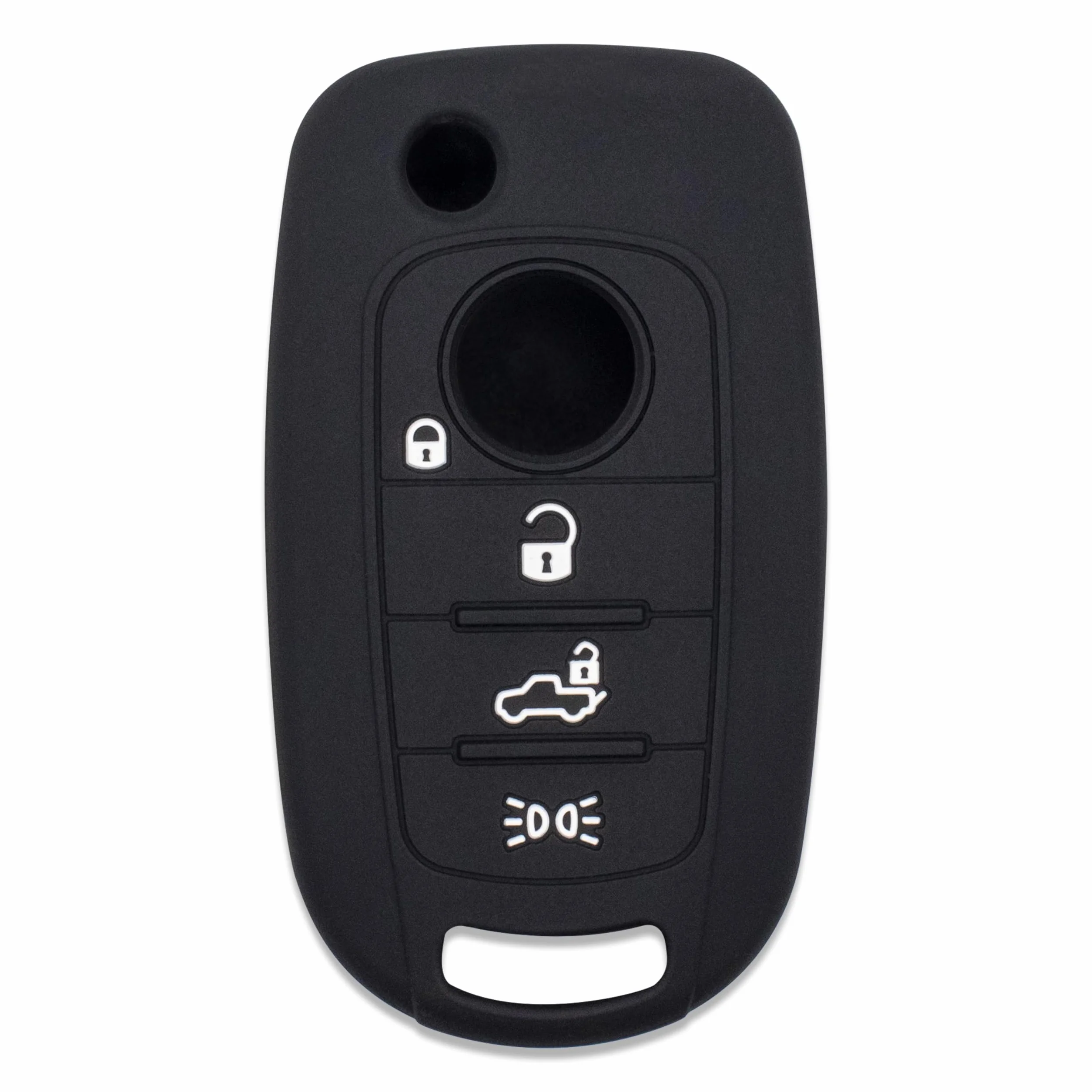 Silicone Cover Chiave per Telecomando Auto Fiat 500X 4 Tasti NERO