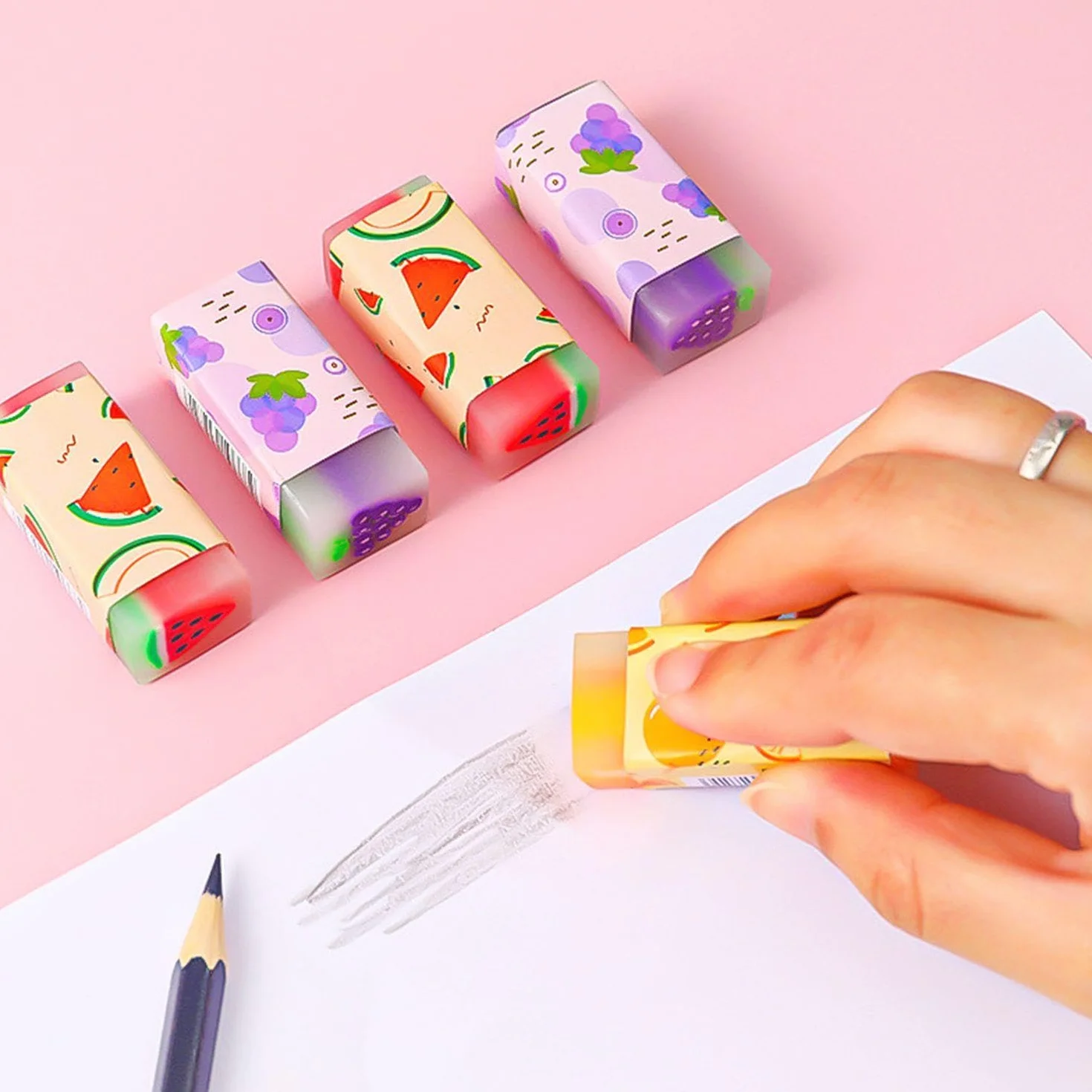 Gomme Per Dinosauri E Da Frutto, Cartoni Animati Carini, Materiali Scolastici Creative