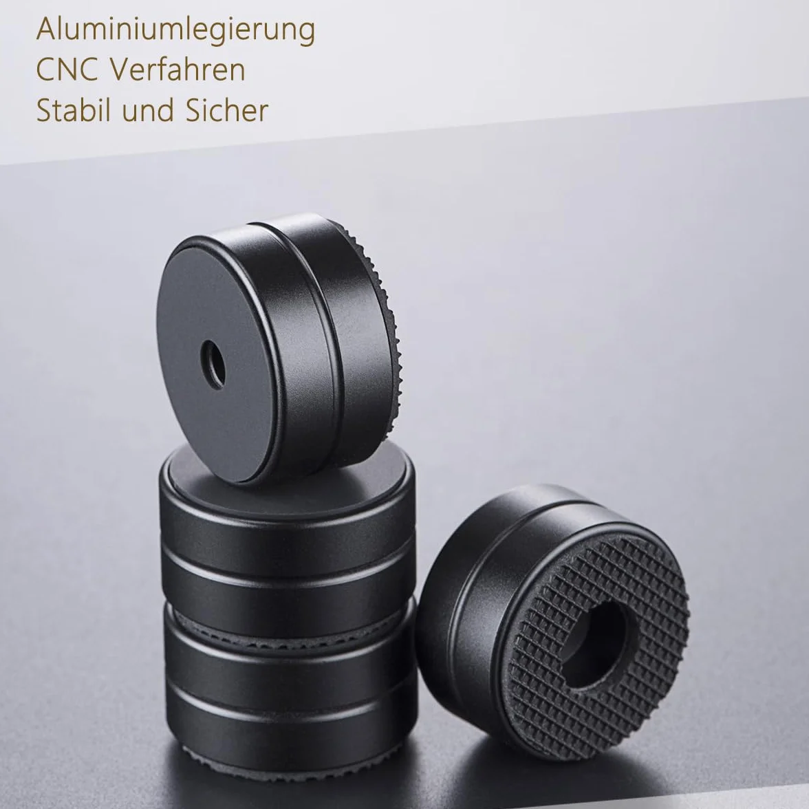 Piedini in Alluminio per Apparecchiature HiFi 30 x 15mm Ammortizzanti per Altoparlanti Argento