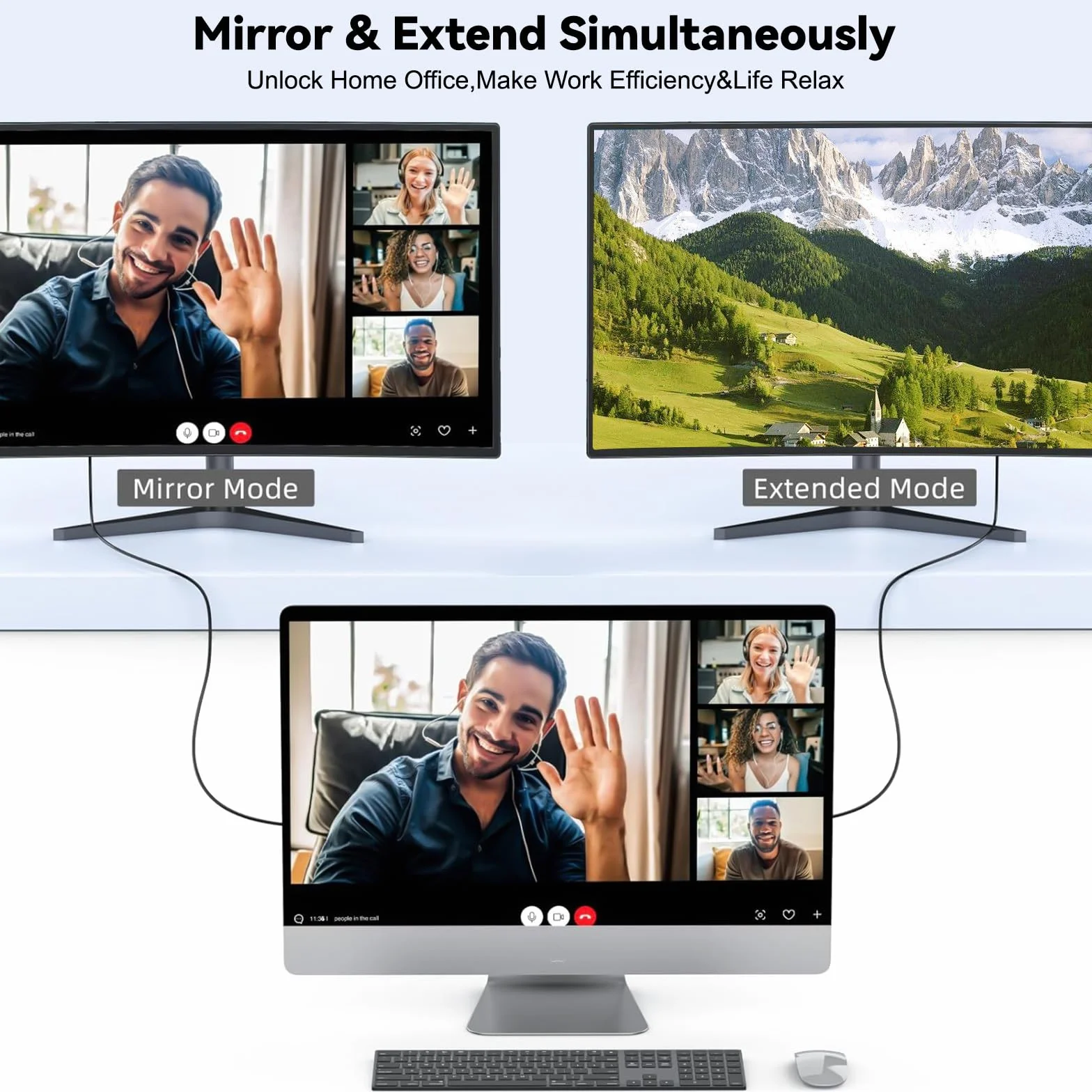 Cavo HDMI USB C 4K 2M Adattatore Compatibile Thunderbolt 3/4 a HDMI per Surface Pro 7/8/9, iPad Pro 2018, Air 2020/2022, Huawei Mate 40, Vivo X80 Pro, Samsung S23