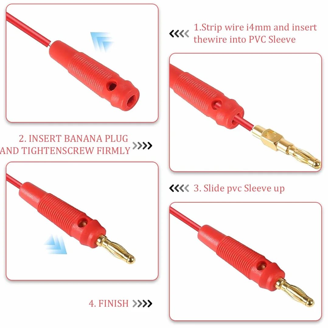 Set 10 Connettori a Banana 20A per Casse Audio 4mm Spinotti Altoparlanti
