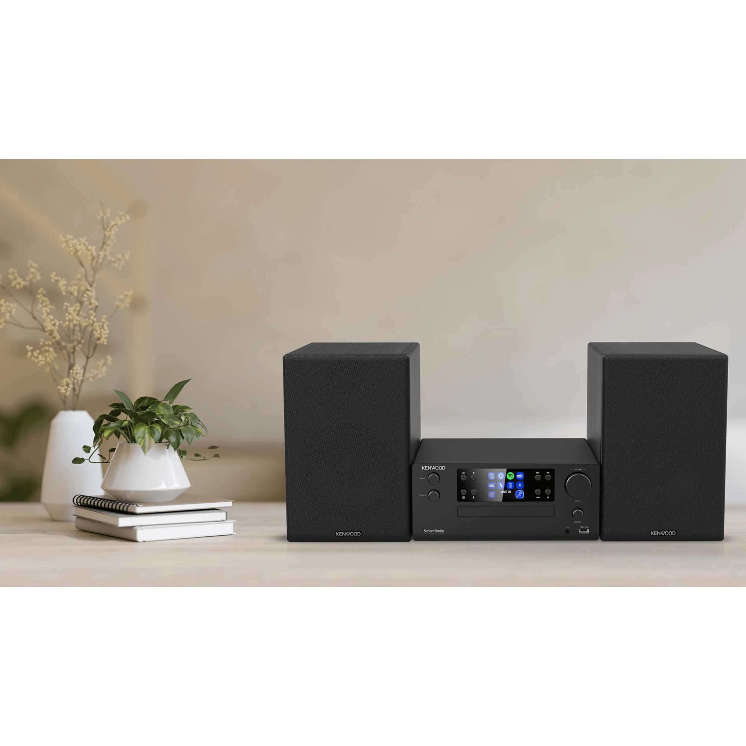 KENWOOD M-9500S-B Smart Micro Hi-Fi System z radiem Internet, DAB+, CD/USB, Audio Streaming, 2 x 50W RMS, Czarny