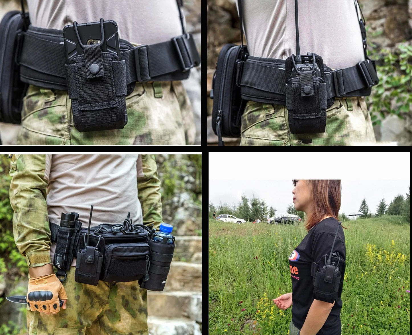 Kyrio Molle porta radio Walkie Talkie Pouch Case per cintura di servizio fondina tattica